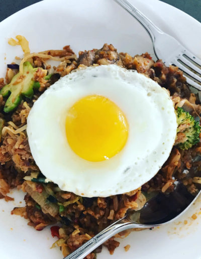 Sisig with egg by Expat Asia restaurant
